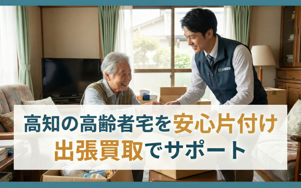 高知市で高齢者の自宅を出張買取スタッフが安全に片付けサポートしている様子